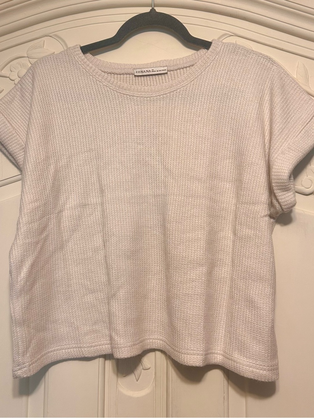NWOT Zenana Outfitters Neutral Waffle-Knit Two-Piece Set in Light Beige - Picture 2 of 5
